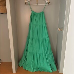 Emerald green tiered dress